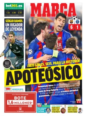La prensa internacional se rinde a la 'noche mágica' del Barcelona