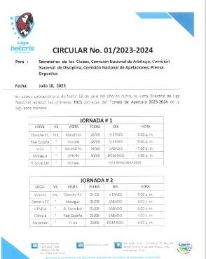 Horarios y días confirmados: Así se jugarán las primeras tres jornadas del torneo Apertura 2023 del fútbol de Honduras