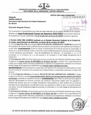 ¡Mano dura! Comisión de Disciplina no perdona al Olimpia de Pedro Troglio tras su triunfo ante el Vida en La Ceiba