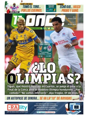 Portadas y lo que dice la prensa mexicana sobre el Tigres vs Olimpia: '¿Pan comido?'