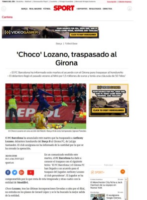 La reacción de los medios tras el fichaje del Choco Lozano por Girona