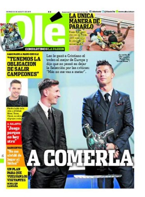 Las portadas de principales diarios deportivos del mundo para hoy viernes