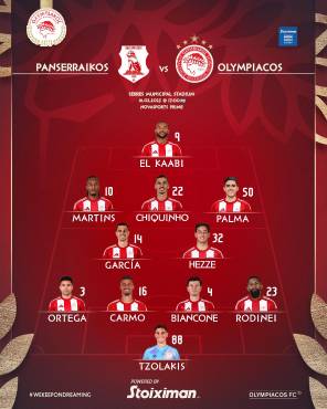 Con Luis Palma de titular, el Olympiacos goleó al Panserraikos y son líderes solitarios de la Super Liga de Grecia