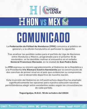 OFICIAL: El Honduras vs México se reeditará en el estadio Morazán de San Pedro Sula, 28 años después