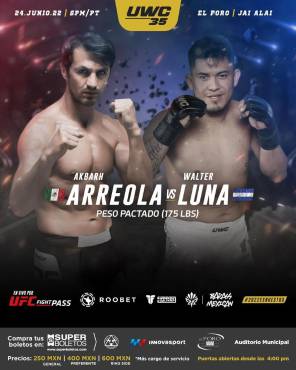 El duelo pactado en 175 libras para UWC 35 marcará la primera ocasión en que el Walter Luna, pisa la lona de la empresa mexicana desde su debut el 26 de noviembre del 2021.