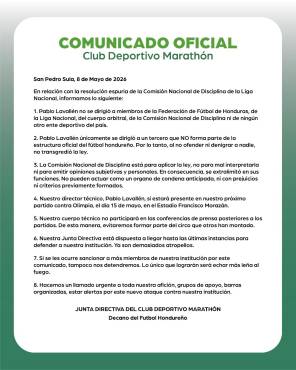 Marathón hace caso omiso al castigo de Lavallén y advierte: Nuestro DT si estará en el Morazán