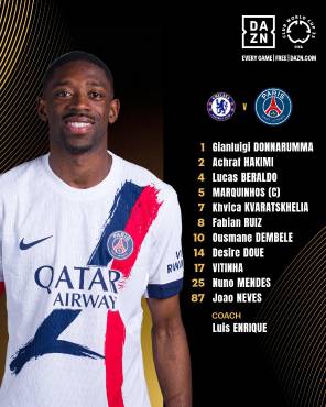 Alineación titular del PSG ante Chelsea.