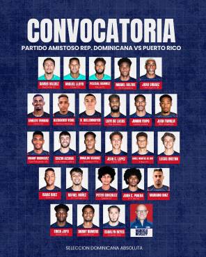 Convocatoria oficial de República Dominicana para los amistosos ante Puerto Rico.