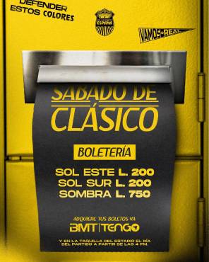 Los precios del Real España vs Olimpia por la jornada 5.