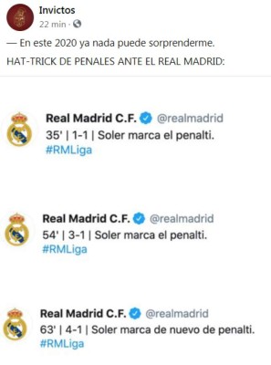 Los memes y los penales revientan al Real Madrid tras recibir paliza del Valencia