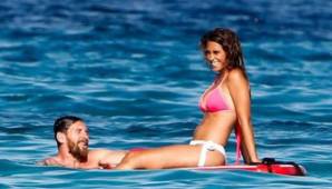 Messi y Antonella disfrutando de sus vacaciones.