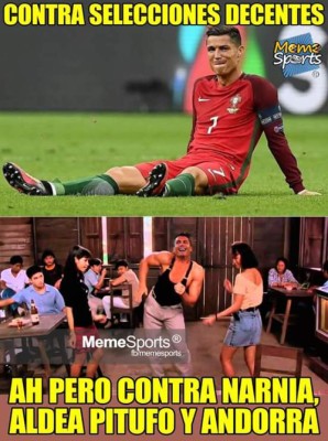 Los mejores memes que dejó la goleada de Portugal a Andorra