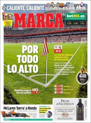 Portadas de hoy: Espectaculares cuartos de final de la Champions League.