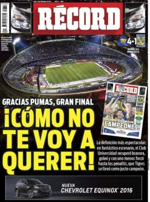Heroica actuación de Pumas y descalabro de Real Madrid, destacan en portadas de este lunes