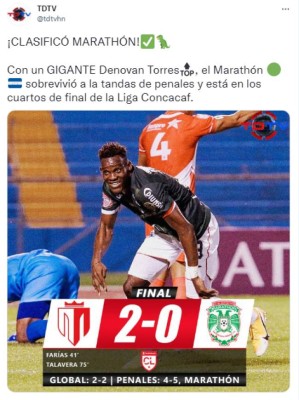 Lo que dice la prensa luego del sufrido pase de Marathón en penales y la enorme noche de Denovan Torres: 'El monstruo se hizo respetar'