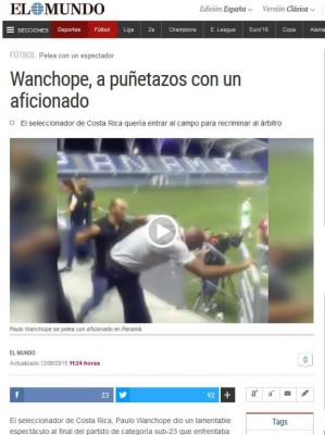 Escándalo de Paulo Wanchope le da la vuelta al mundo