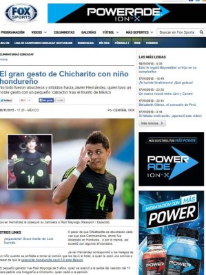 Gesto de Chicharito Hernández en Honduras le dio la vuelta a México