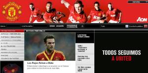 Así anuncia Manchester United el fichaje de Juan Mata en su página web.
