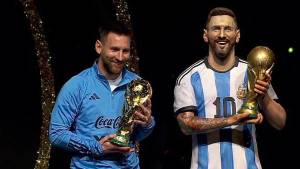 Vídeo: La increíble estatua que le hizo la Conmebol a Lionel Messi por ser campeón del Mundo; estará junto a la de Pelé y Maradona