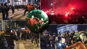 Las autoridades francesas han desplegado miles de policías por todo el país para intentar evitar un enfrentamiento bélico cuando termine el partido entre franceses y marroquíes en el Mundial de Qatar.