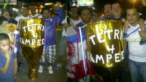 Aficionados del Olimpia ya están enviando sus fotografías en las diferentes caravanas en el país.