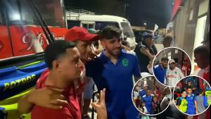 Agustín Auzmendi se mostró muy contento y accesible con los aficionados del Olimpia. Vídeo: Potros Olancho.