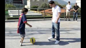 Messi y Gabriel jugaron fútbol por 10 minutos.