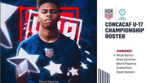 Keyrol Figueroa figura entre los delanteros convocados por la selección sub-17 de los Estados Unidos.