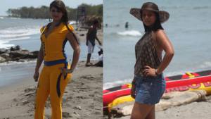 Elizabeth Quiroz y Diana Rocío Beneth disfrutando al máximo del esplendor de las playas.