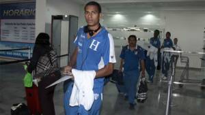 Eddie Hernández tras arribar este día a San Pedro Sula, Honduras.