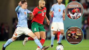 Sofyan Amrabat se burló en sus redes sociales de Gavi, Pedri y Busquets con varios memes.