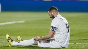 Benzema durante uno de sus juegos con el Real Madrid.