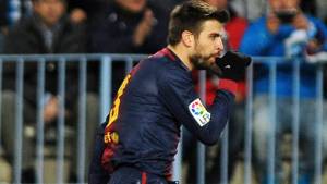 El defensa Gerard Piqué marcó el segundo gol del partido y tuvo una dedicatoria especial para su recién nacido.