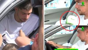 Fede Valverde atendiendo a hinchas y al periodista de “LaSexta Deportes”. Foto: Cortesía.