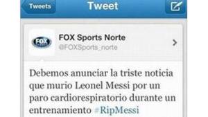 Este fue el 'tweet' que colocaron los hackers, según la cadena Fox Sports, en su red social de Twitter.