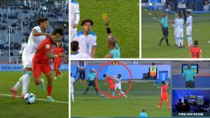 ¡De héroe a villano! David Ruíz anotó y tres minutos después salió expulsado por un derechazo al rostro de un coreano