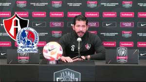 El entrenador del Atlas en conferencia de prensa previo al duelo de vuelta ante el Olimpia.
