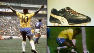 El día que el jugador brasileño, Pelé posicionó la marca Puma en la Copa Mundial de Fútbol de México en 1970. Detuvo el juego y se amarró sus tacos en la mitad de la cancha.