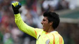 Richard Sanchez de la selección de México Sub`17 festeja una anotación de su equipo ante de su similar de Uruguay