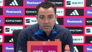 Xavi Hernández en la rueda de prensa previa al clásico de Copa del Rey que se jugará en el Camp Nou.