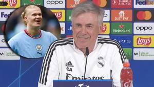 Ancelotti en la conferencia previo al partidazo contra el Manchester City de Haaland en el Bernabéu.