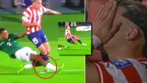 Ramón Sosa tuvo que abandonar el partido por una fuerte lesión en su tobillo.