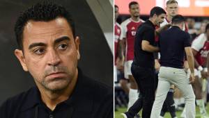 Xavi criticó la intensidad que el Arsenal mostró en el campo y al final del partido se lo dijo a Mikel Arteta.