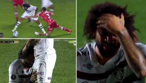 Macelo lesionó a Luciano Sánchez en Copa Libertadores y se marchó expulsado del partido.