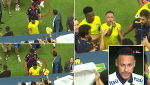 A Neymar le lanzaron una bolsa con palomitas de maíz y se lo tuvieron que llevar para que la situación no se empeorara.