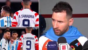 Messi habló ante los medios sobre el supuesto escupitajo de Sanabria cuando terminó el partido.