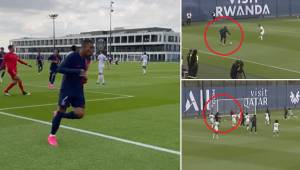 Mbappé ingresó en el segundo tiempo y marcó un tanto cuando el partido estaba por finalizar.