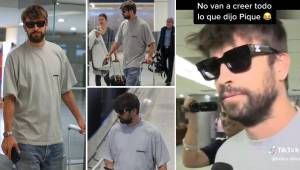 Piqué aterrizó en Miami para verse con sus hijos Sasha y Milan y fue abordado por los medios de comunicación.