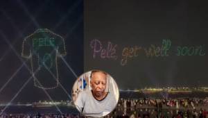 Qatar 2022: Así se ve el homenaje que la FIFA preparó A Pelé con mensajes de apoyo en drones sobre Doha
