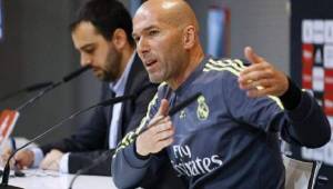 Zinedine Zidane en una rueda de prensa del Real Madrid.